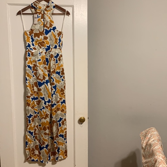✨ Anthropologie Printed Halter Jumpsuit Sz SP - Picture 8 of 10